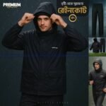 100% Waterproof Heat sealing Raincoat for men (Black)