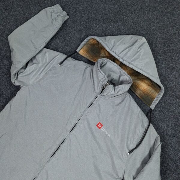 102- Hooded Windbreaker With Inner Padding - Ash (উইলসন জ্যাকেট - অ্যাশ) - Image 2