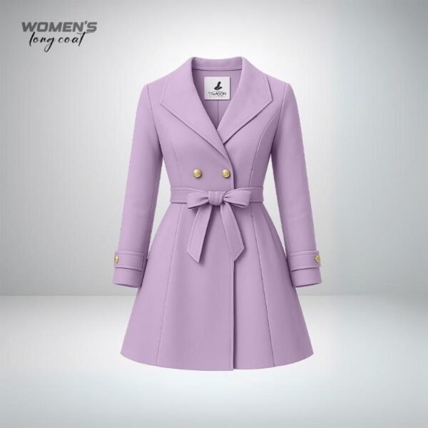 Women's Long Coat- Purple - Image 1