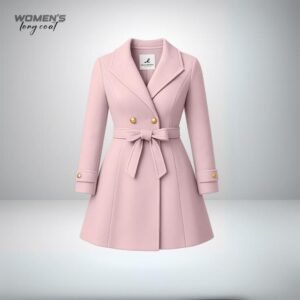 Women's Long Coat- Pink