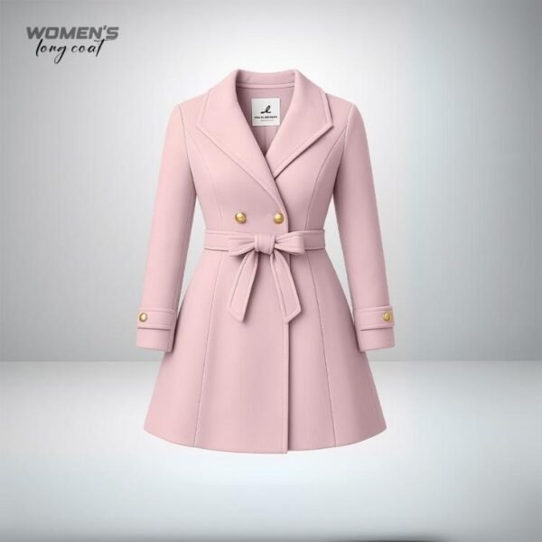 Women's Long Coat- Pink - Image 1