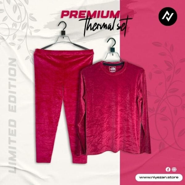 Velvet Thermal Set- Maroon - Image 1