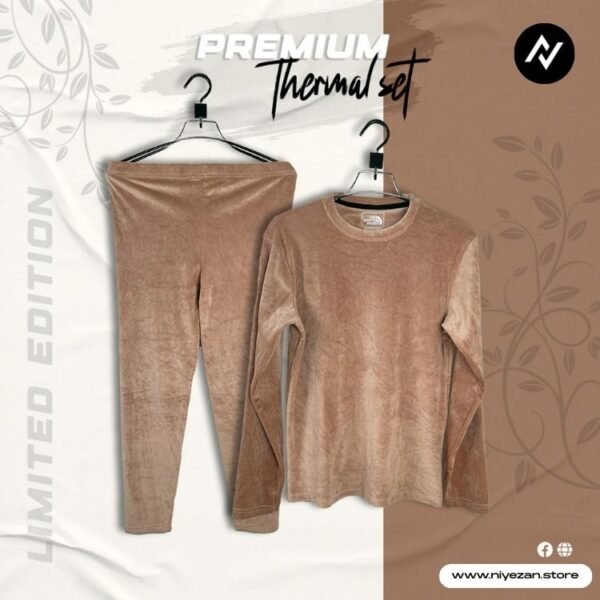 Velvet Thermal Set- Light Khaki - Image 1