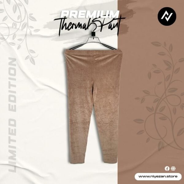 Velvet Thermal Pant- Light Khaki - Image 1