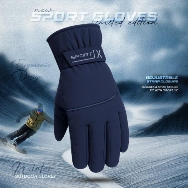 Men's Hand Gloves Without Cuff - Navy Blue - Image 1