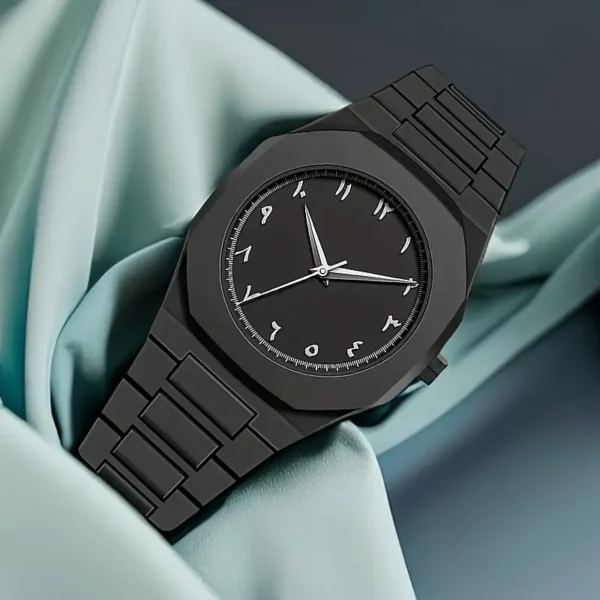 Arabic Dial Matt Black Aura, Men's Watch - Image 1