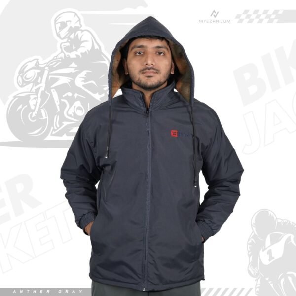101- Hooded Windbreaker With Inner Padding - Anther gray (উইলসন জ্যাকেট - এন্থার গ্রে) - Image 1